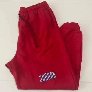 JORDAN MENS RED SWEATPANTS
